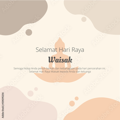 Selamat Hari Raya Waisak Greeting Card Vector Illustration