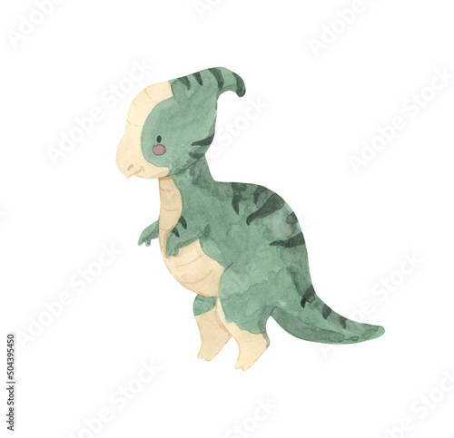 Watercolor dinosaurs illustration for kids