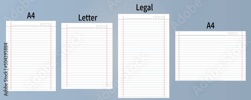notebook all sizes pages designed for print