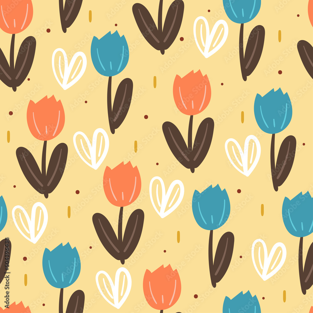 seamless pattern plant and flower. botanical wallpaper with cute illustration for textile, fabric print seamless pattern plant and flower. botanical wallpaper with cute illustration for textile, fabric print