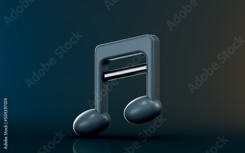 music icon on dark background 3d render concept for Decoration element of song festivals