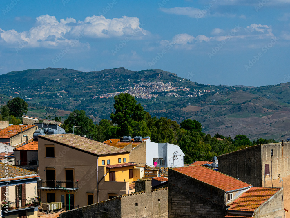 The view of a small sicilian town