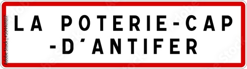 Panneau entrée ville agglomération La Poterie-Cap-d'Antifer / Town entrance sign La Poterie-Cap-d'Antifer