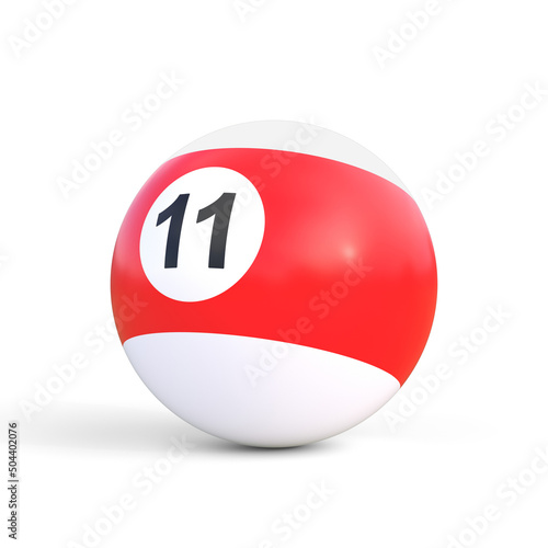 Billiard ball number eleven in red and white color, isolated on white background. Realistic glossy billiard ball. 3d rendering 3d illustration Free Download Billiard ball number eleven in red and white color, isolated on white background. Realistic glossy billiard ball. 3d rendering 3d illustration - GFXLoad