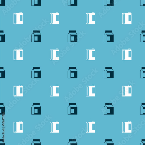 Set Paper package for milk and kefir on seamless pattern. Vector