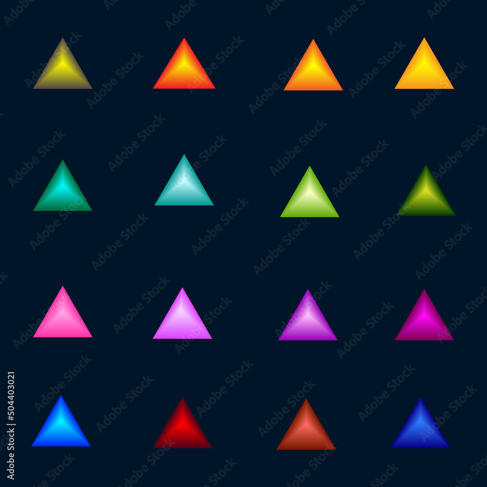Collection of button icon element triangle for decorate abstract background vector illustration Collection of button icon element triangle for decorate abstract background vector illustration