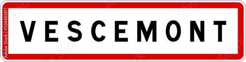 Panneau entrée ville agglomération Vescemont / Town entrance sign Vescemont