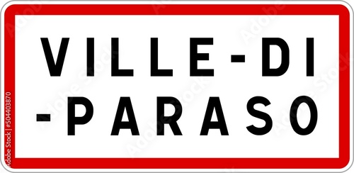 Panneau entrée ville agglomération Ville-di-Paraso / Town entrance sign Ville-di-Paraso photo