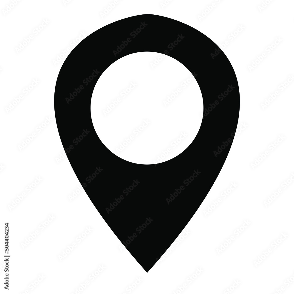 Location icon. Place symbol. GPS sign. Flat isolated vector illustration on white background Location icon. Place symbol. GPS sign. Flat isolated vector illustration on white background