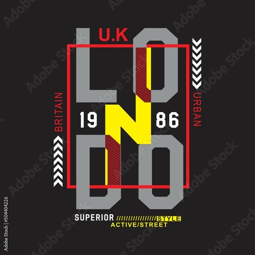 london superior Premium Vector illustration of a text graphic. suitable screen printing and DTF for the design boy outfit of t-shirts print, shirts, hoodies baba suit, kids cottons, etc.