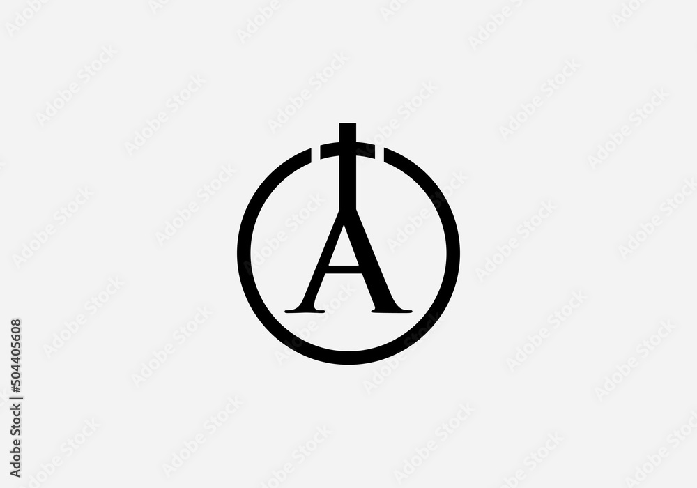 Religion church logo and symbol design vector with the letter A Religion church logo and symbol design vector with the letter A