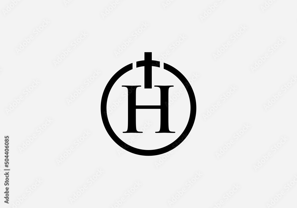 Religion church logo and symbol design vector with the letter H Religion church logo and symbol design vector with the letter H