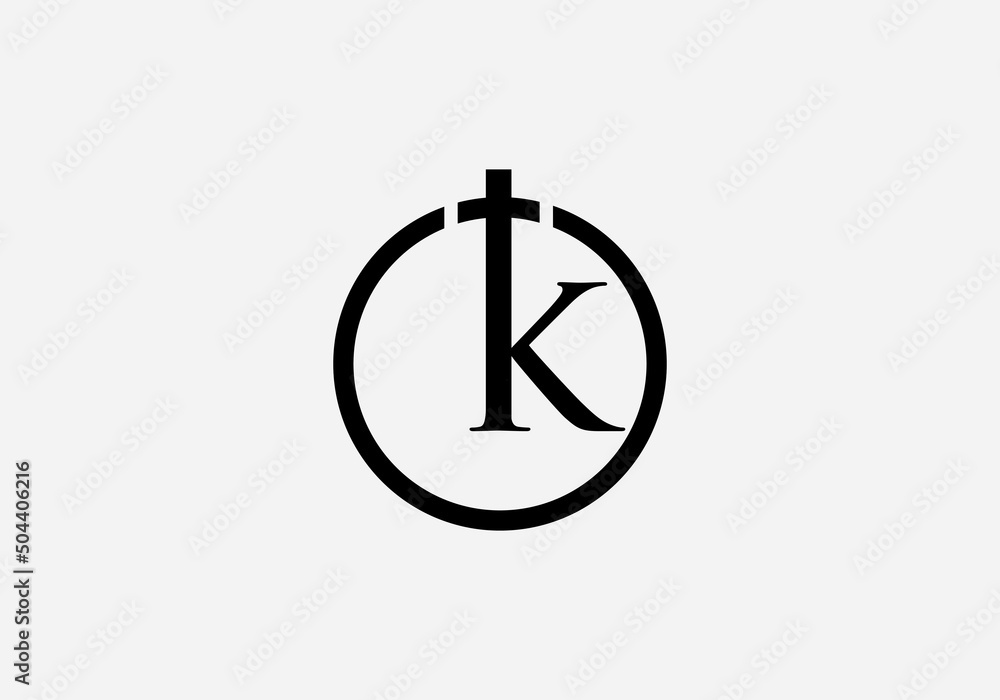 Religion church logo and symbol design vector with the letter K Religion church logo and symbol design vector with the letter K