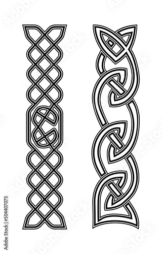 Celtic national style interlaced pattern Isolated Vector