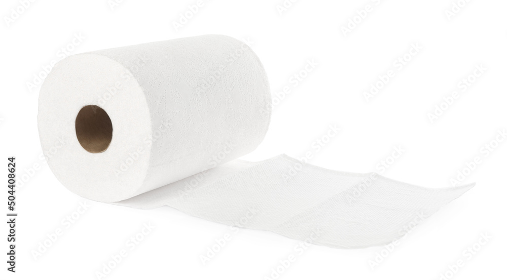 Fototapeta premium Roll of paper towels isolated on white