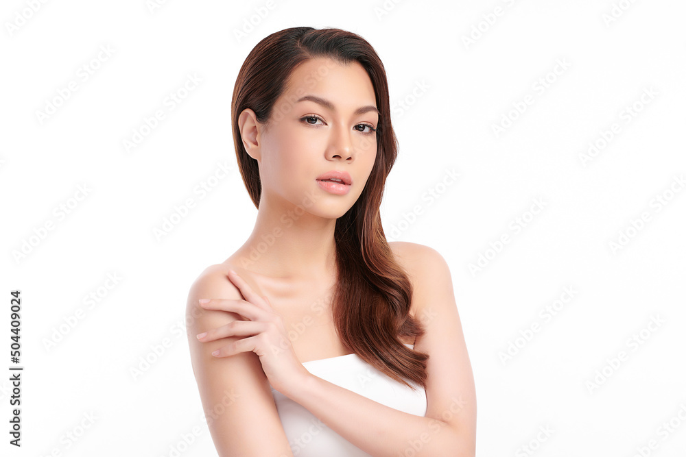 Beautiful young asian woman with clean fresh skin on white background, Face care, Facial treatment, Cosmetology, beauty and spa, Asian women portrait. Beautiful young asian woman with clean fresh skin on white background, Face care, Facial treatment, Cosmetology, beauty and spa, Asian women portrait.