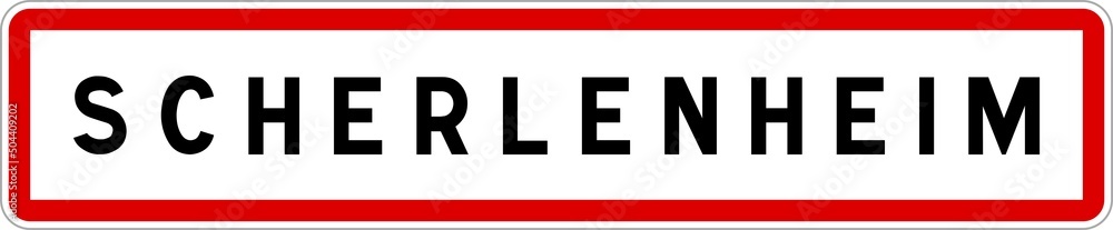 Panneau entrée ville agglomération Scherlenheim / Town entrance sign Scherlenheim