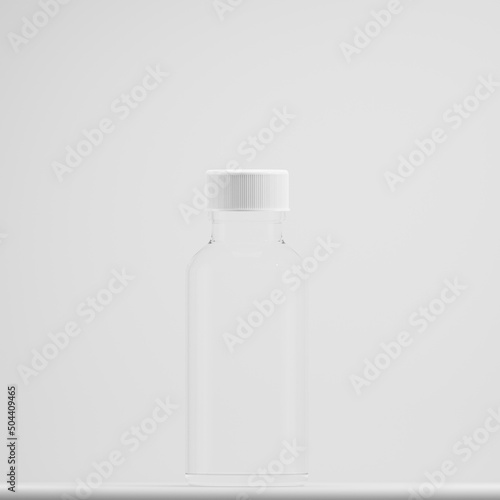 glass bottle oil  cosmetic on white background 3d render