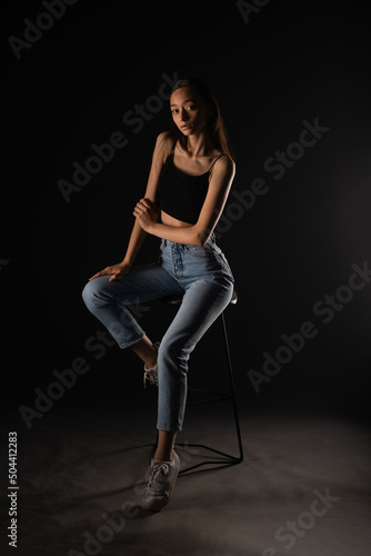 Professional posing on the chair