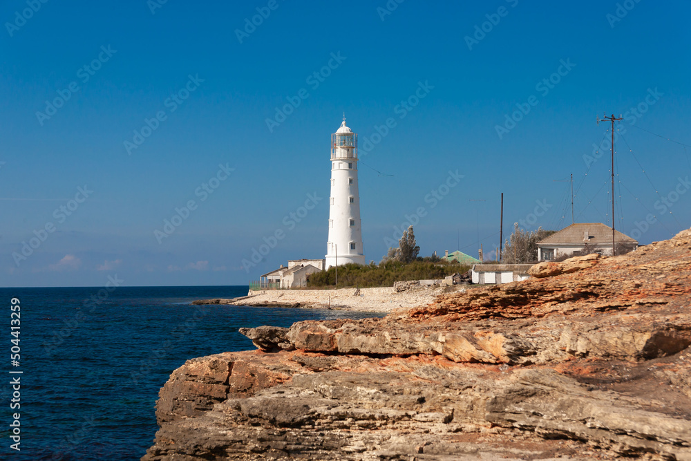 Sea. Crimea. Tarkhankut. Lighthouse