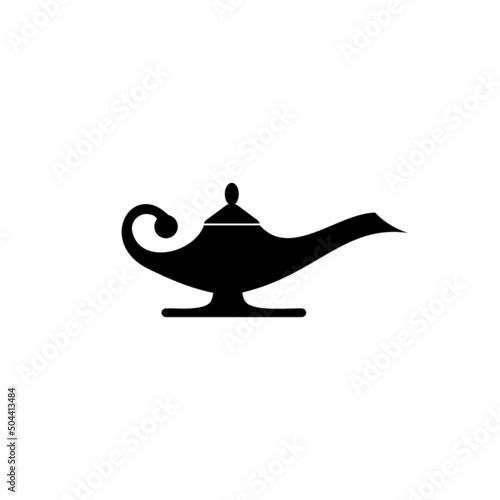 Magic lamp or Aladdin lamp icon isolated on white background