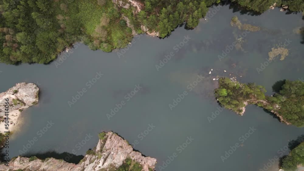 Drone shot revealing a quarry in Ireland. Drone shot revealing a quarry in Ireland.