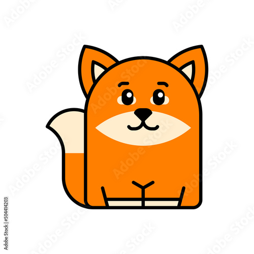 Fox icon. Icon design. Template elements. Flat style