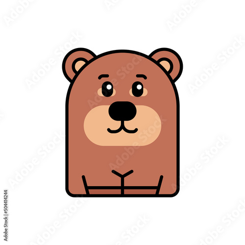 Bear icon. Icon design. Template elements. Flat style