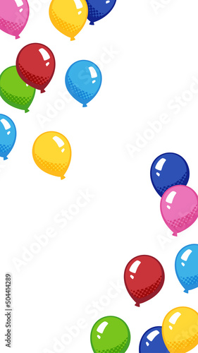 アメコミ風のバルーンリリースの背景_風船飛ばしのフレーム_16:9_縦