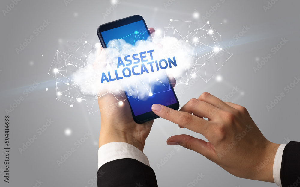 Hand using smartphone with cloud business concept Hand using smartphone with cloud business concept