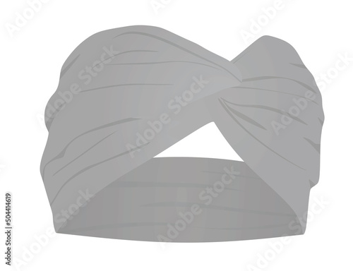 Grey sport head band. vector illustration