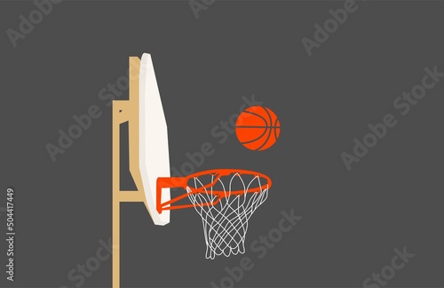 basket ball ring hoop vector art illustration