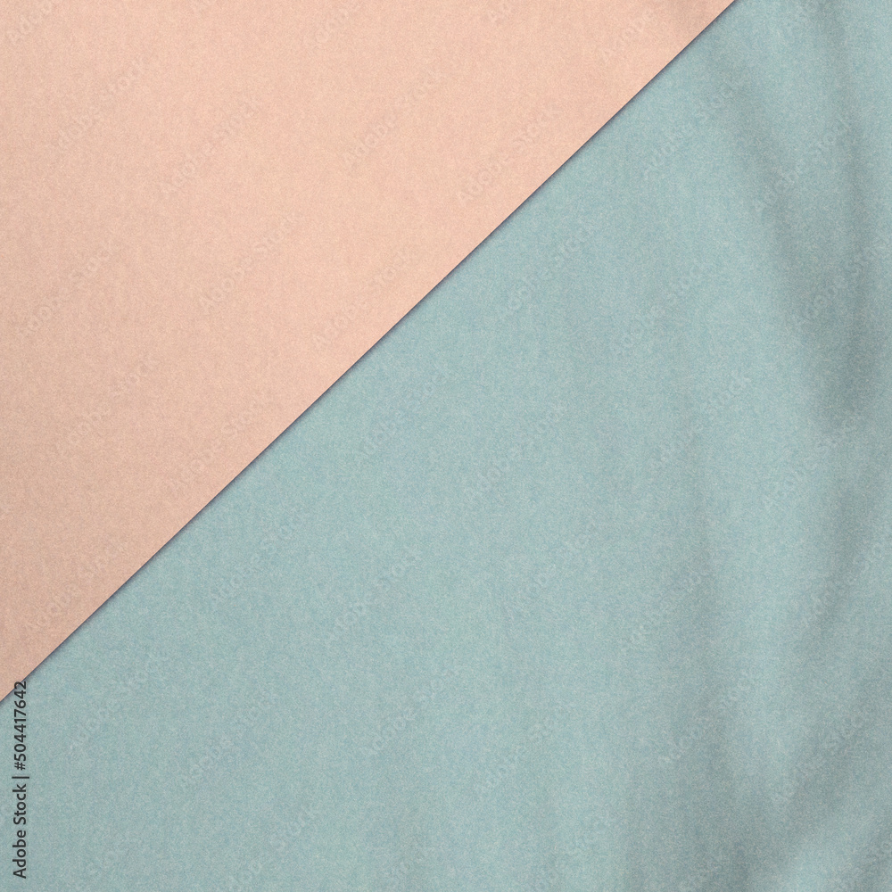 Fototapeta premium Diagonally split colour paper textures. Pastel colour background for your objects.