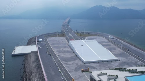 Hong Kong–Zhuhai–Macau Bridge near Tai O, Lantau island