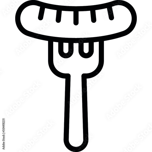 Grilled Sausage Fork Icon