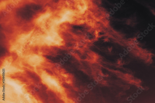 The red sky background looked like smoke and fire. bomb Violent. for wallpaper, backdrop and design.