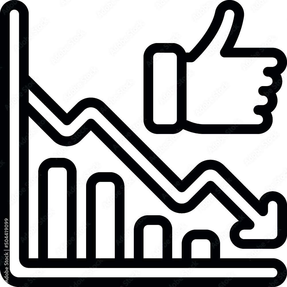 Obraz premium Ratings Down Icon