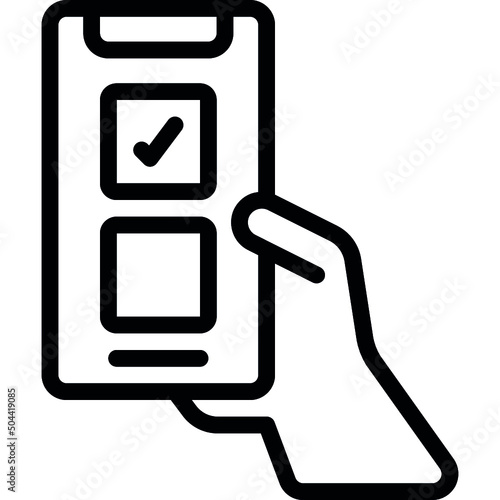 Mobile Voting Hand Icon