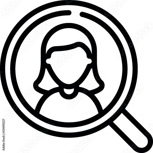 Recruitment Female Search Icon