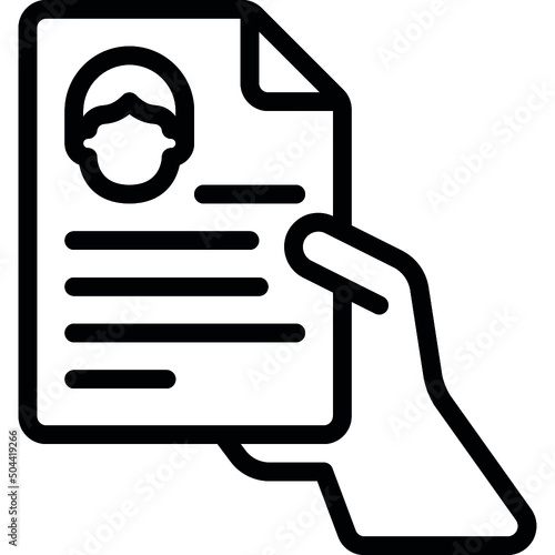 Hand In Resume Icon