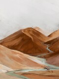 Painting landscape with mountain and sand