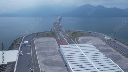 Hong Kong–Zhuhai–Macau Bridge. from east artificial island
