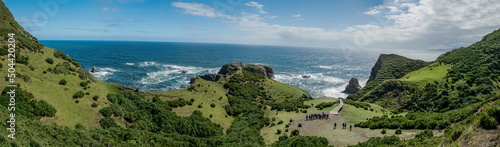 panoramic view of the landscape of the Pacific coast of Chiloe