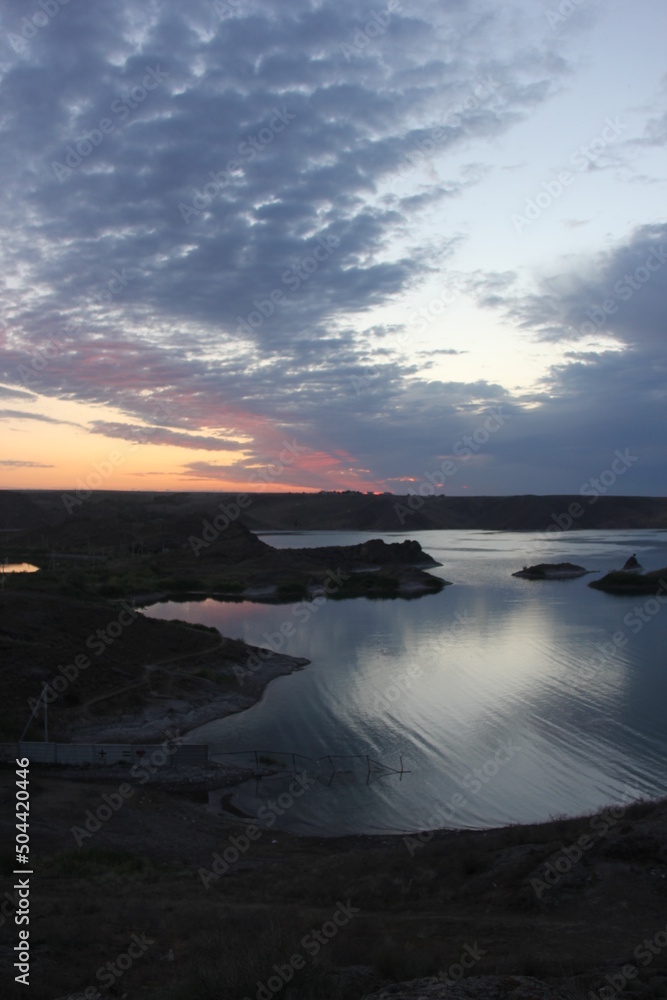 Sunrise over a lake