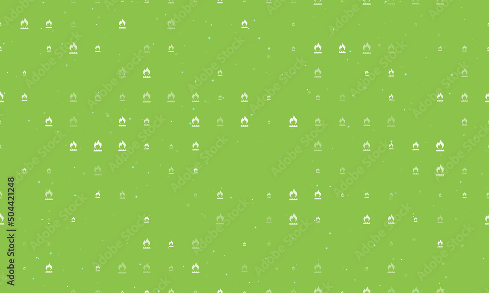 Seamless background pattern of evenly spaced white gas symbols of different sizes and opacity. Vector illustration on light green background with stars Seamless background pattern of evenly spaced white gas symbols of different sizes and opacity. Vector illustration on light green background with stars