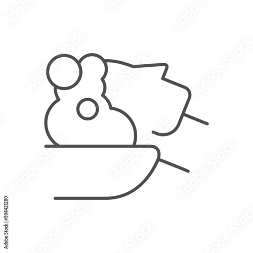 Hair washing line outline icon