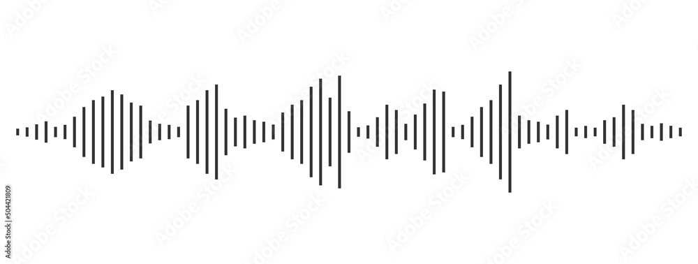 Isolated sound wave audio vector - obrazy, fototapety, plakaty 