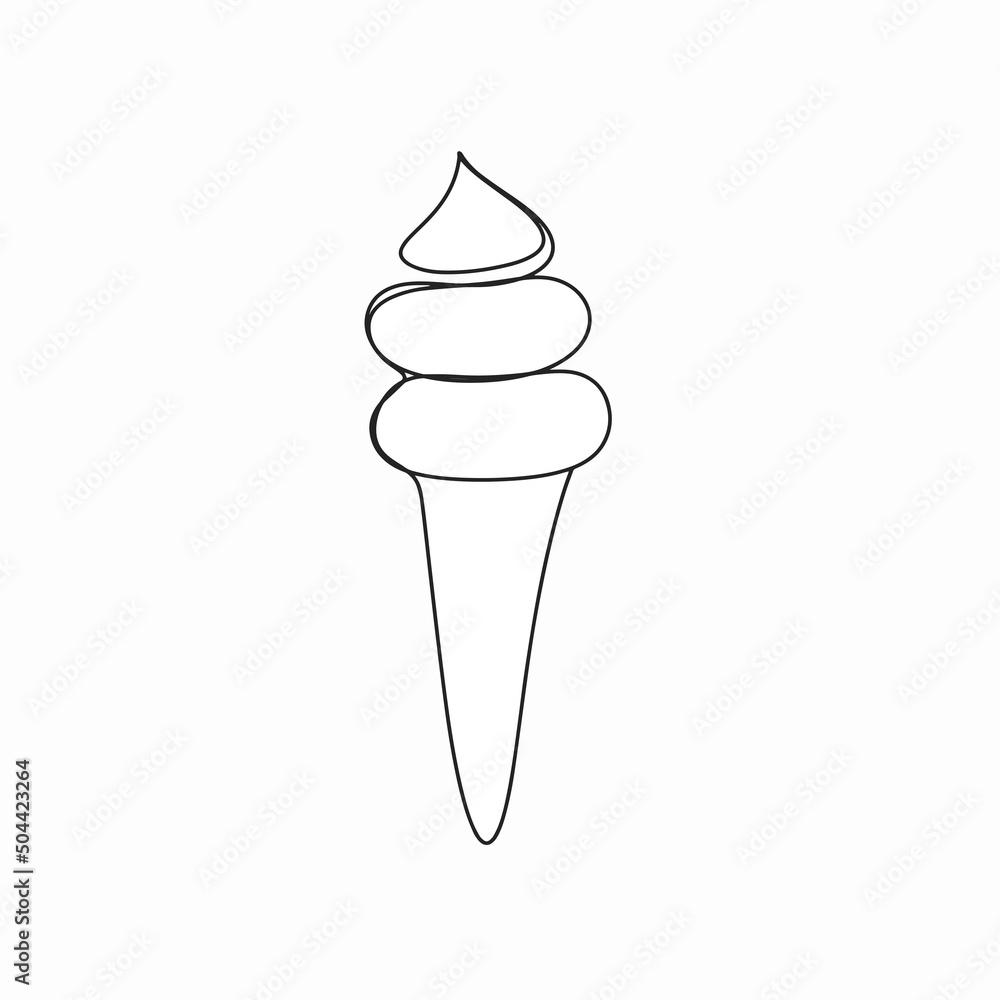ice cream in black outline-vector drawing ice cream in black outline-vector drawing