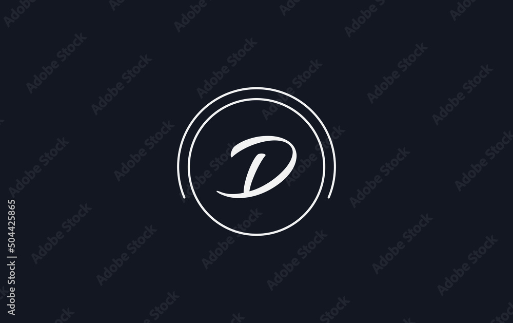 Golden circle and simple flat logo design vector with the letter and alphabet D Golden circle and simple flat logo design vector with the letter and alphabet D