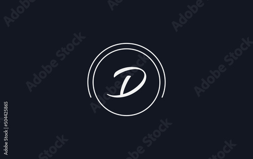 Golden circle and simple flat logo design vector with the letter and alphabet D